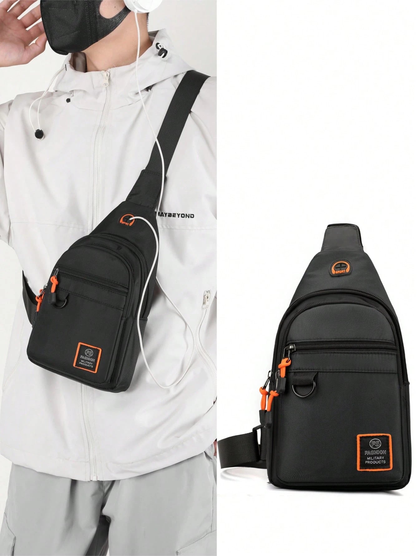 Men'S Casual Sports Crossbody Chest Bag with Double Zippers, Perfect for Daily Use, Shopping, Travel, Carry Cellphone, Keys, and Small Items Freshman for Books Multi-Functional Dorm University Christmas Gift Summer Bag Spring Break Vacation Bag Pack Waist Bag School Supplies Purse Side Bags Belts New Life Items for Students Purse Essentials Graduation Small Bag for Men Body Bag for Men