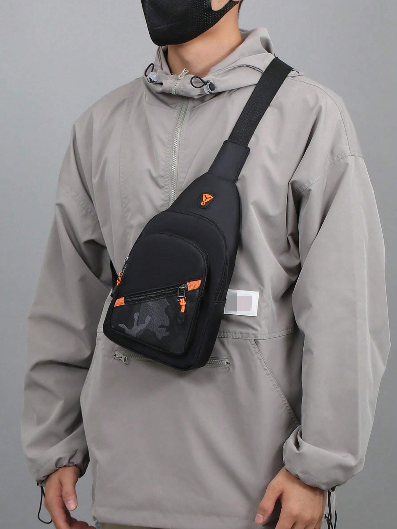 Men'S Casual Sports Crossbody Chest Bag with Double Zippers, Perfect for Daily Use, Shopping, Travel, Carry Cellphone, Keys, and Small Items Freshman for Books Multi-Functional Dorm University Christmas Gift Summer Bag Spring Break Vacation Bag Pack Waist Bag School Supplies Purse Side Bags Belts New Life Items for Students Purse Essentials Graduation Small Bag for Men Body Bag for Men