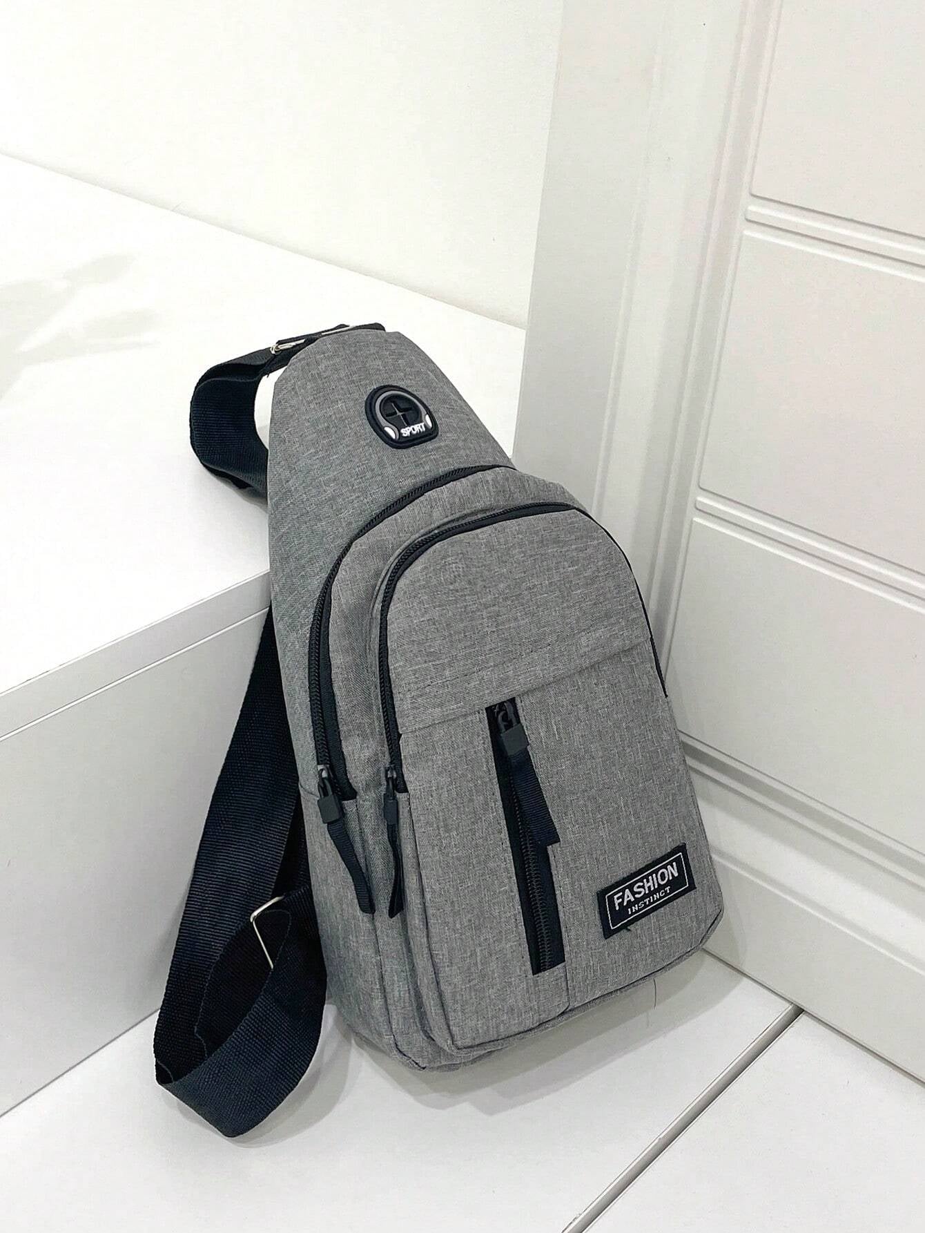 Men'S Casual Sports Crossbody Chest Bag with Double Zippers, Perfect for Daily Use, Shopping, Travel, Carry Cellphone, Keys, and Small Items Freshman for Books Multi-Functional Dorm University Christmas Gift Summer Bag Spring Break Vacation Bag Pack Waist Bag School Supplies Purse Side Bags Belts New Life Items for Students Purse Essentials Graduation Small Bag for Men Body Bag for Men