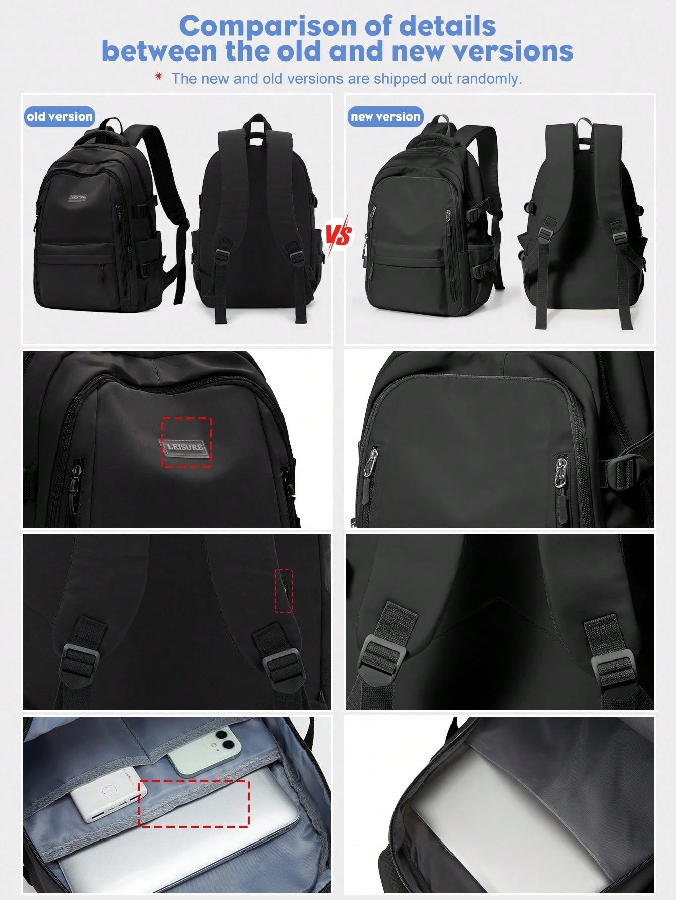 School Travel Laptop Backpack Lightweight Bag College Backpack for Cute Durable Backpack Casual Day Pack for Girls and Boys, Large Capacity Portable Backpack for Outdoor, Travel, Hiking, School. New and Old Versions Are Sent Randomly, New and Old Versions Are Shipped Randomly