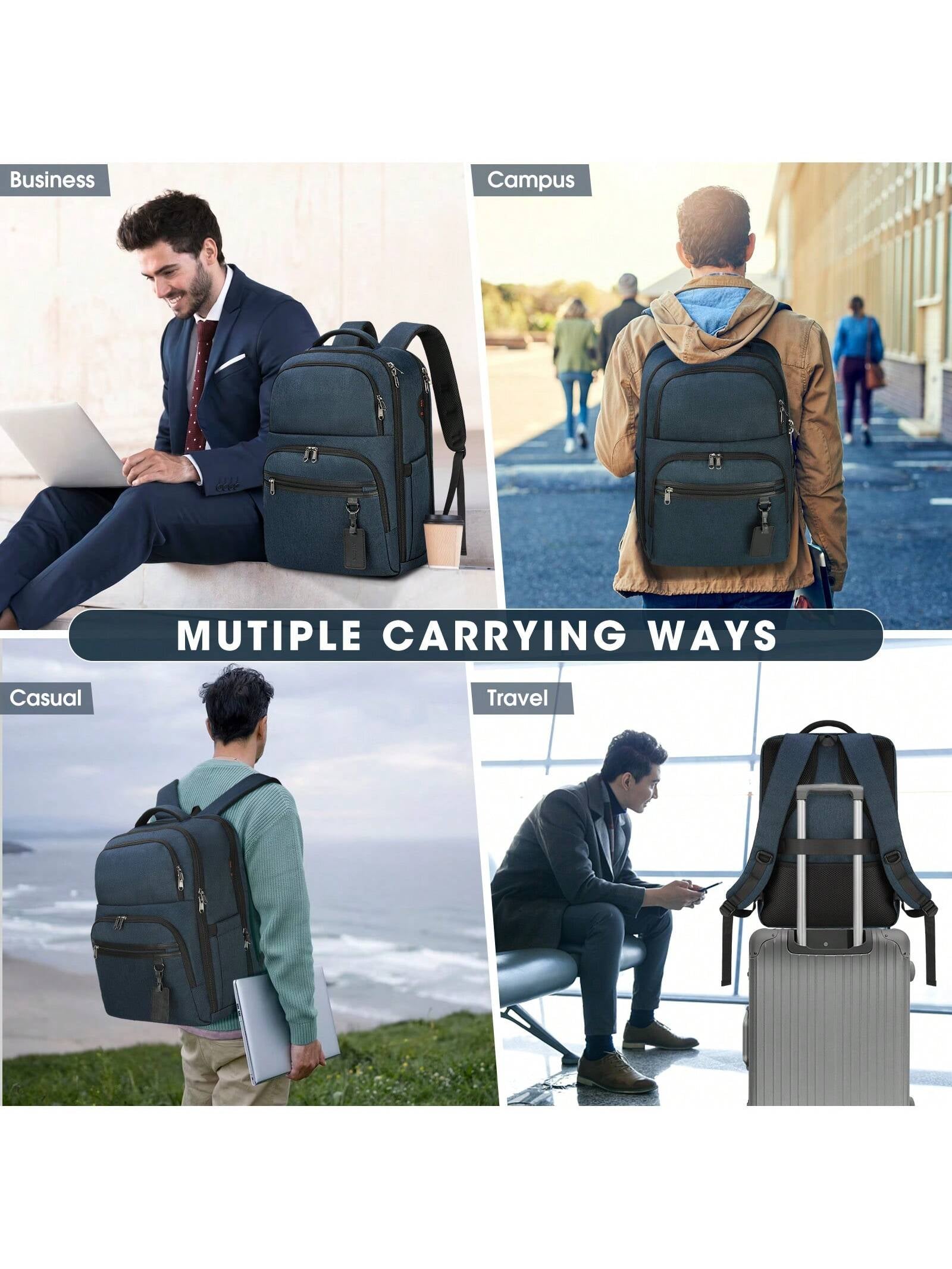 Laptop Backpack 17 Inch Large Business Travel Backpacks for Men Women Waterproof Computer Backpack for Work College Bookbag TSA Friendly Carry on Backpack with USB Port