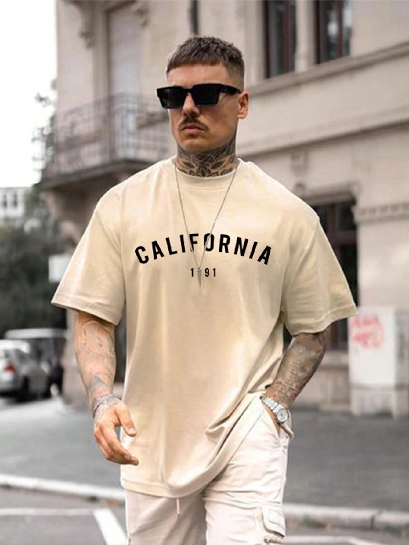 Men Letter Graphic Drop Shoulder Tee