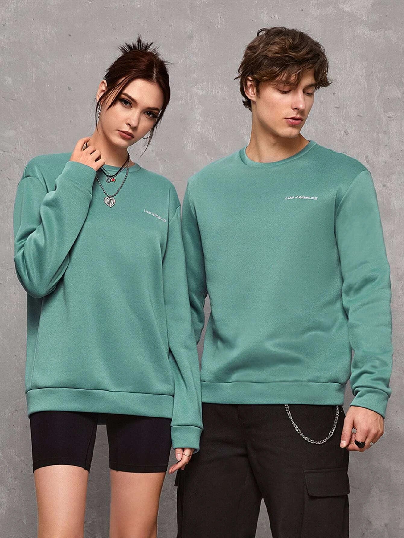 Manfinity Unisex 1Pc Men'S Letter Graphic Sweatshirt
