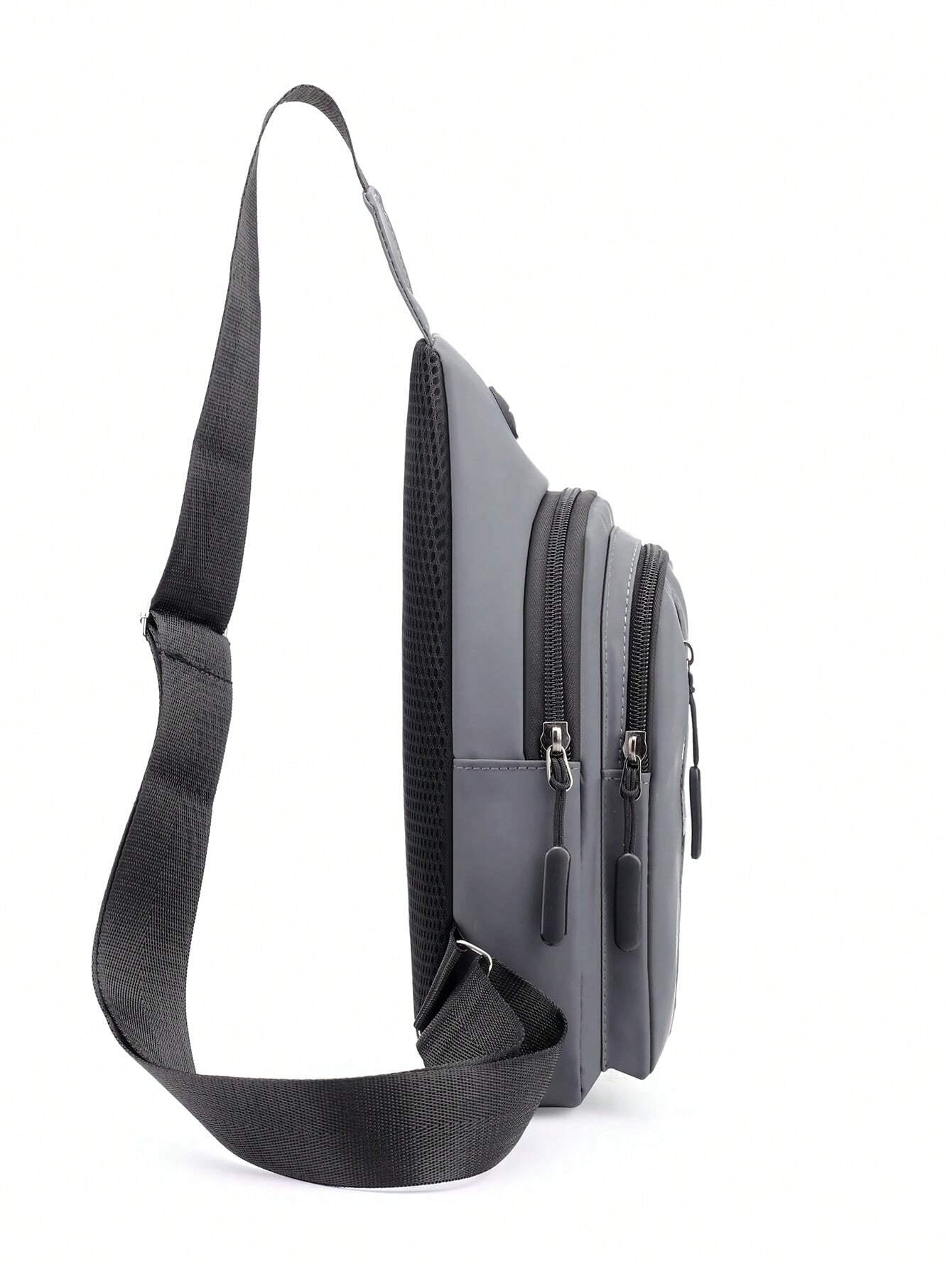 Men'S Casual Sports Crossbody Chest Bag with Double Zippers, Perfect for Daily Use, Shopping, Travel, Carry Cellphone, Keys, and Small Items Freshman for Books Multi-Functional Dorm University Christmas Gift Summer Bag Spring Break Vacation Bag Pack Waist Bag School Supplies Purse Side Bags Belts New Life Items for Students Purse Essentials Graduation Small Bag for Men Body Bag for Men