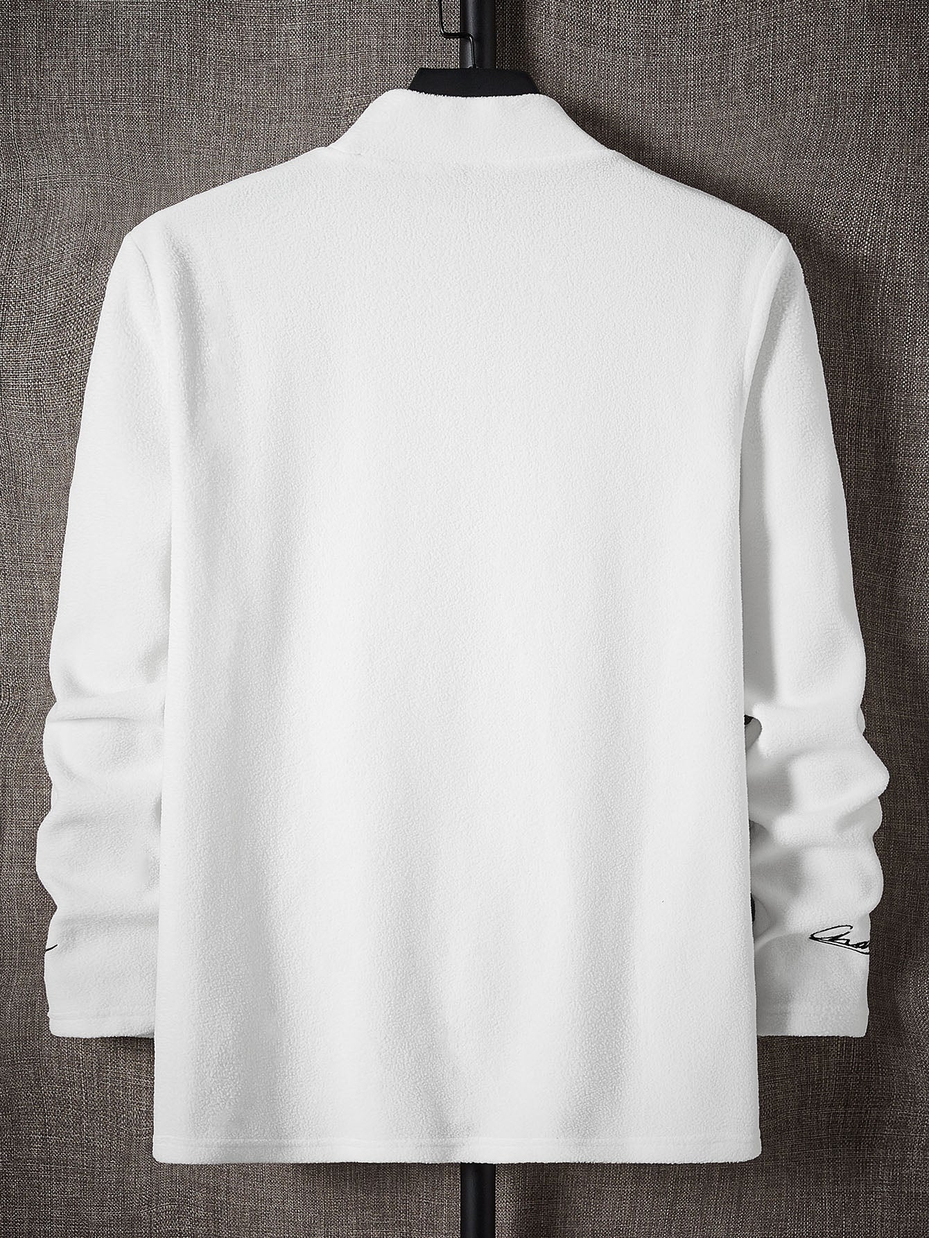 Manfinity Modagents Men T-Shirts Fit Mock Neck Long Sleeve Slogan Tee Letter Graphic Casual Simple Polyester