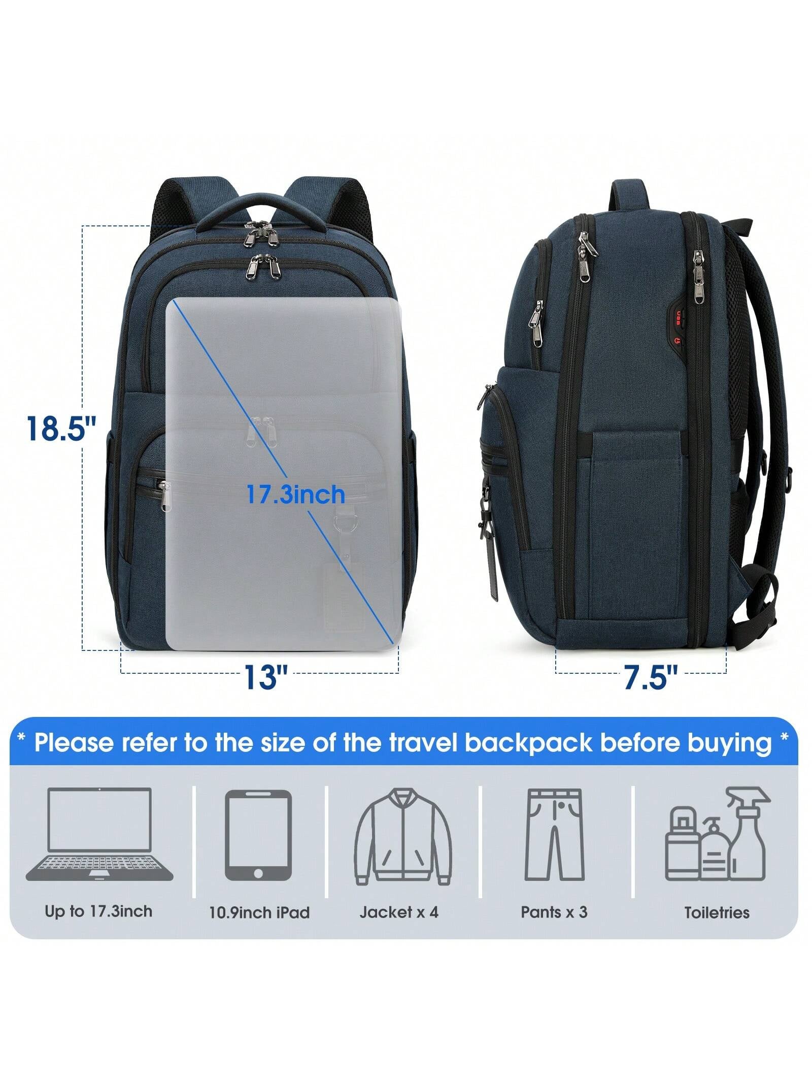 Laptop Backpack 17 Inch Large Business Travel Backpacks for Men Women Waterproof Computer Backpack for Work College Bookbag TSA Friendly Carry on Backpack with USB Port