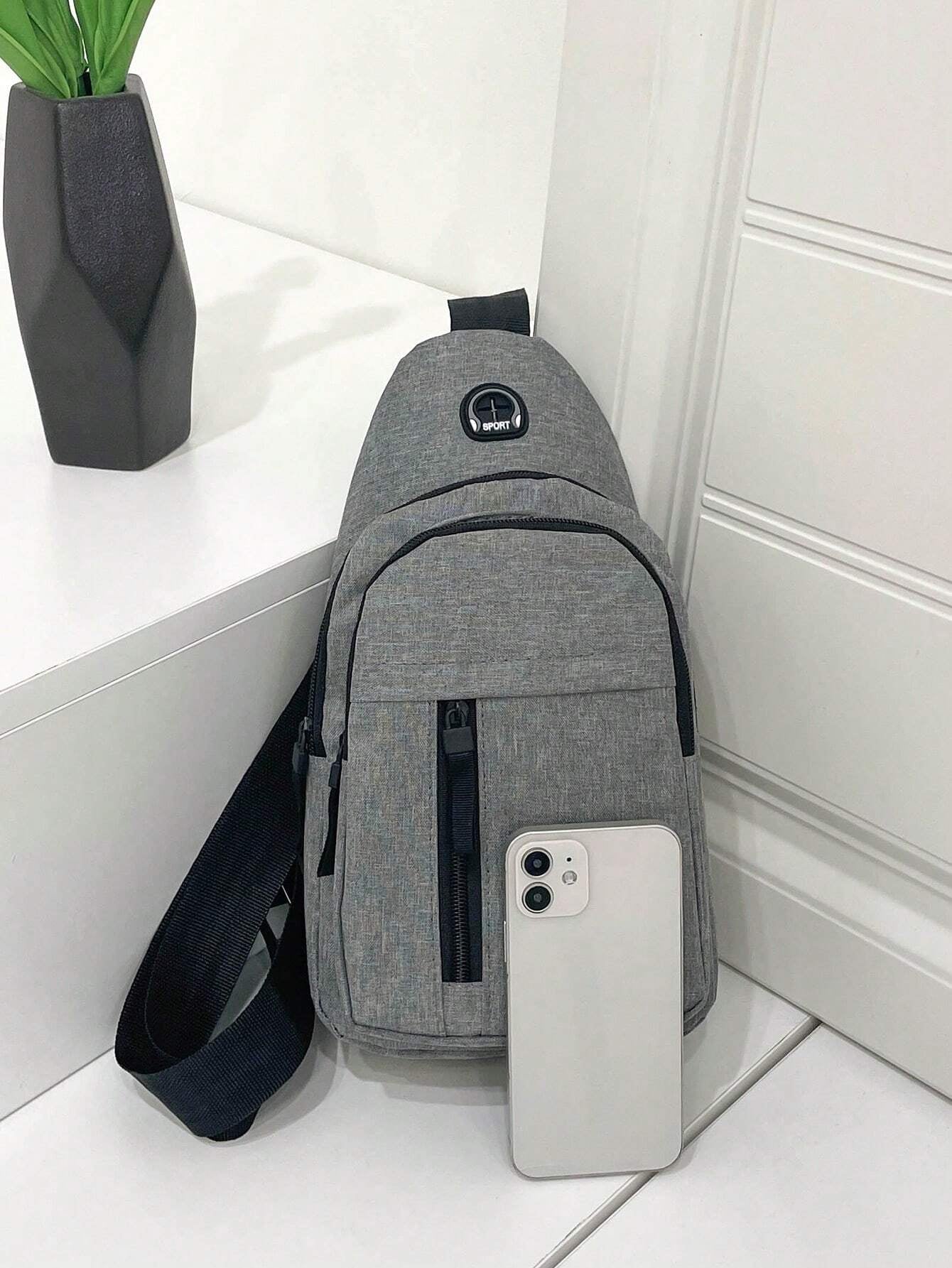 Men'S Casual Sports Crossbody Chest Bag with Double Zippers, Perfect for Daily Use, Shopping, Travel, Carry Cellphone, Keys, and Small Items Freshman for Books Multi-Functional Dorm University Christmas Gift Summer Bag Spring Break Vacation Bag Pack Waist Bag School Supplies Purse Side Bags Belts New Life Items for Students Purse Essentials Graduation Small Bag for Men Body Bag for Men