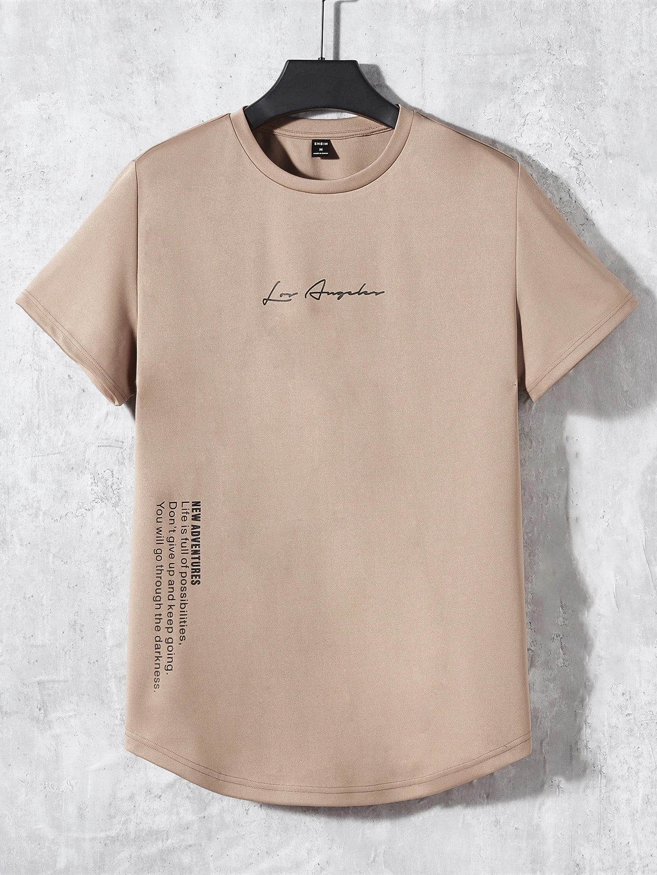 Manfinity Modagents Men T-Shirts Fit Crew Neck Short Sleeve Slogan Tee Letter Graphic Casual Simple Polyester